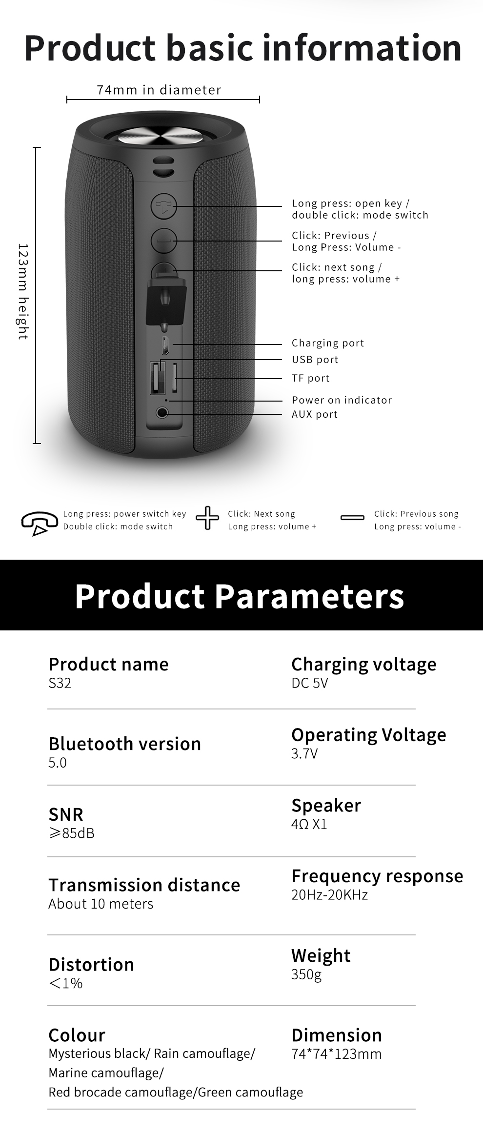 S32 Bluetooth speaker - ZEALOT