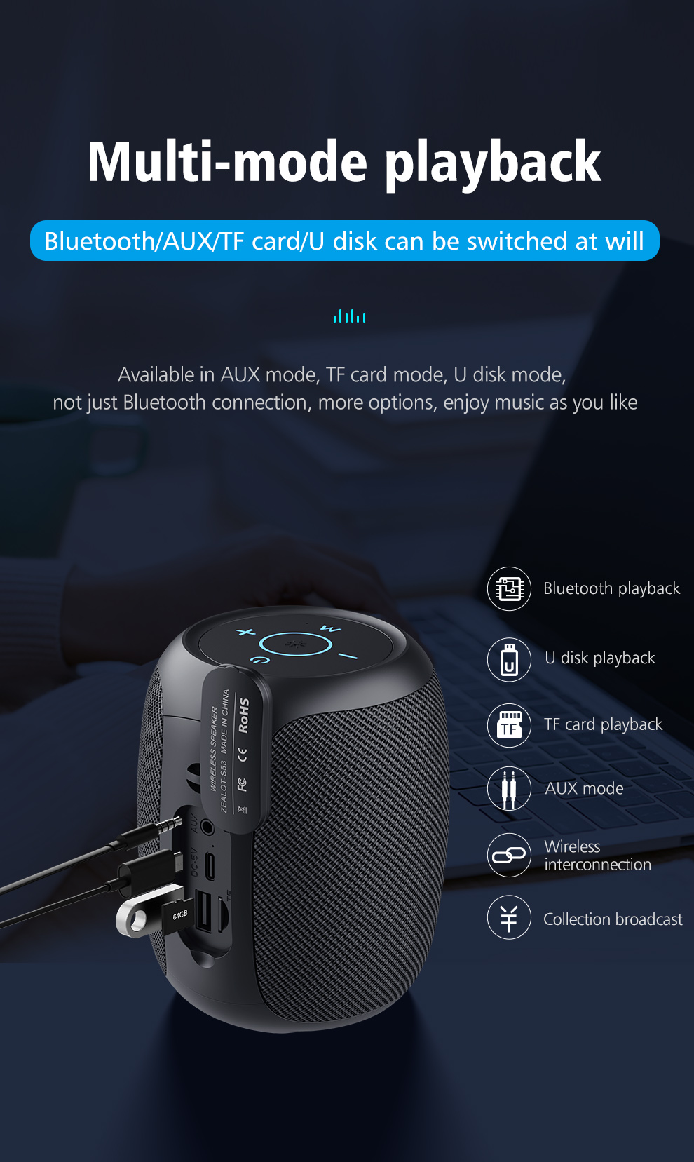 S53 Bluetooth Speaker-ZEALOT